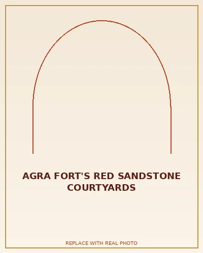 Agra Fort's red sandstone courtyards