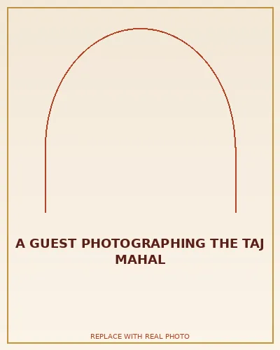A guest photographing the Taj Mahal