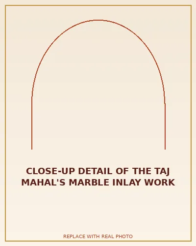 Close-up detail of the Taj Mahal's marble inlay work