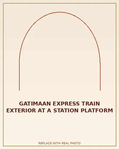 Gatimaan Express train exterior at a station platform